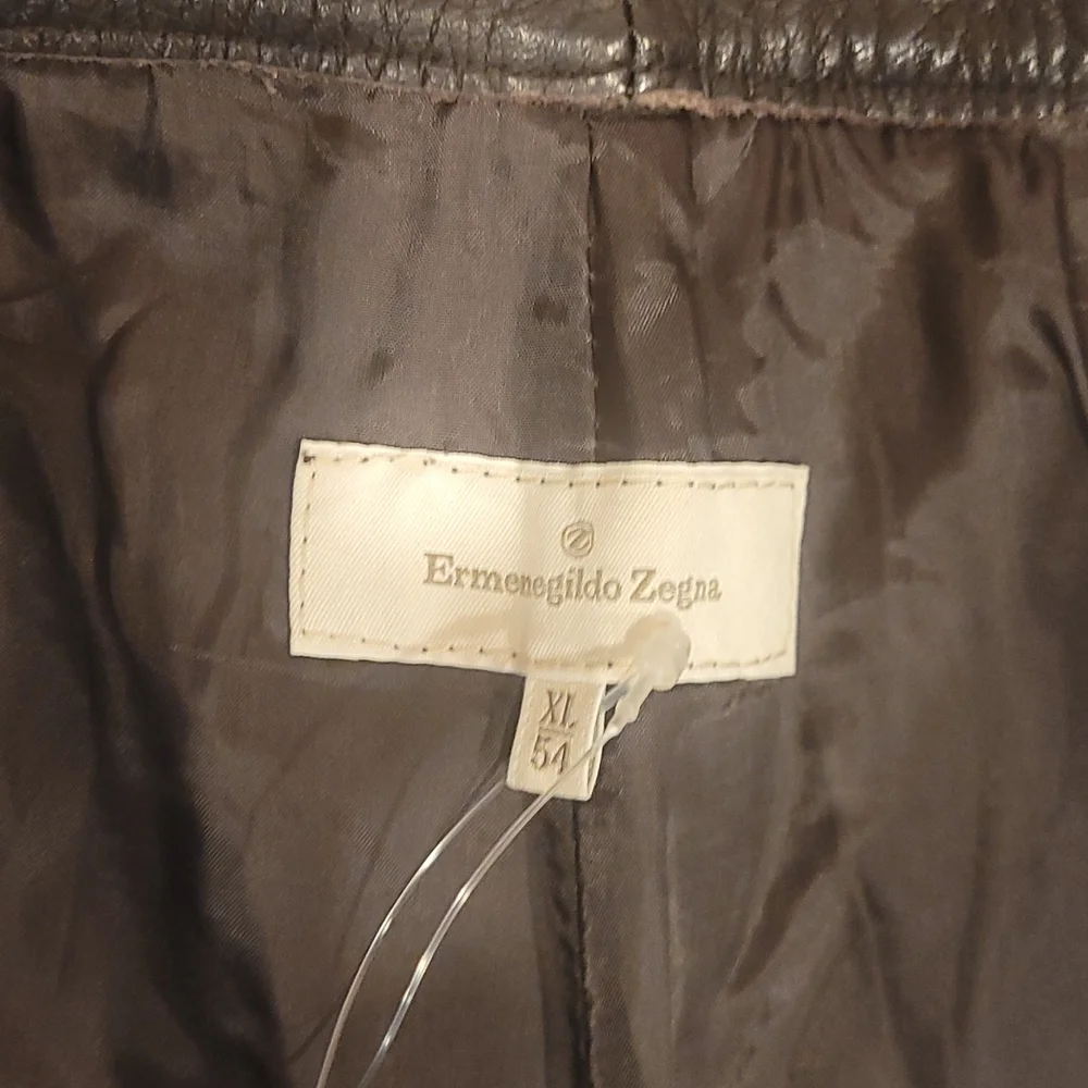 Men's ZEGNA lambskin brown pant 54 inseam 26 - Picture 3 of 5